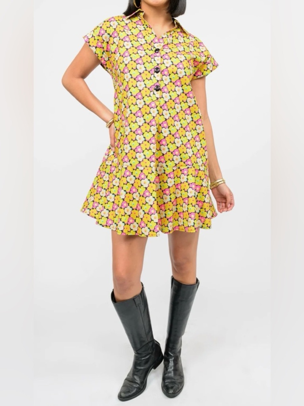 Uncle Frank Pop Flower Mini Dress Size Medium